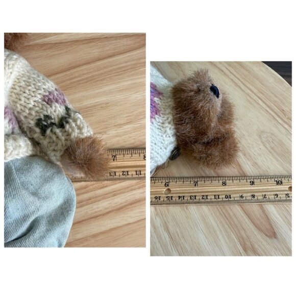 Vintage Boyds Bear Plush 8" Edmund T. Bear 1997 w Heart Sweater Pastel Bibs Tags - Picture 10 of 10
